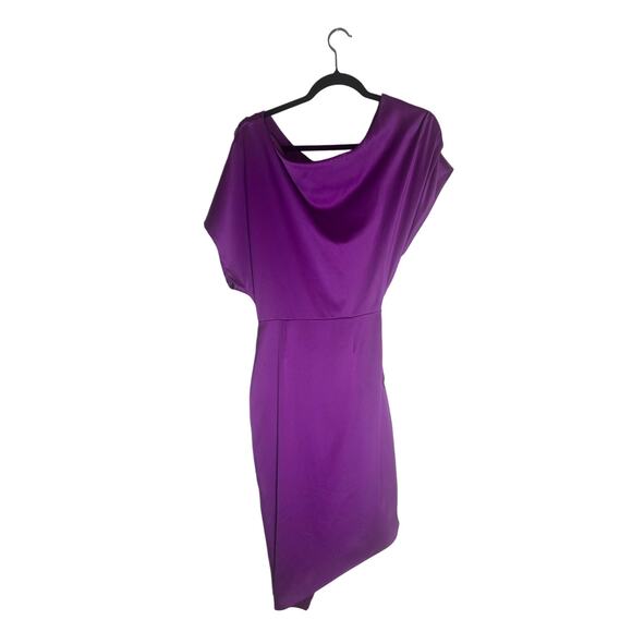 Elliatt Women's XS Purple One-Shoulder Asymmetrical Draped Mini Dress Chic - Picture 10 of 14